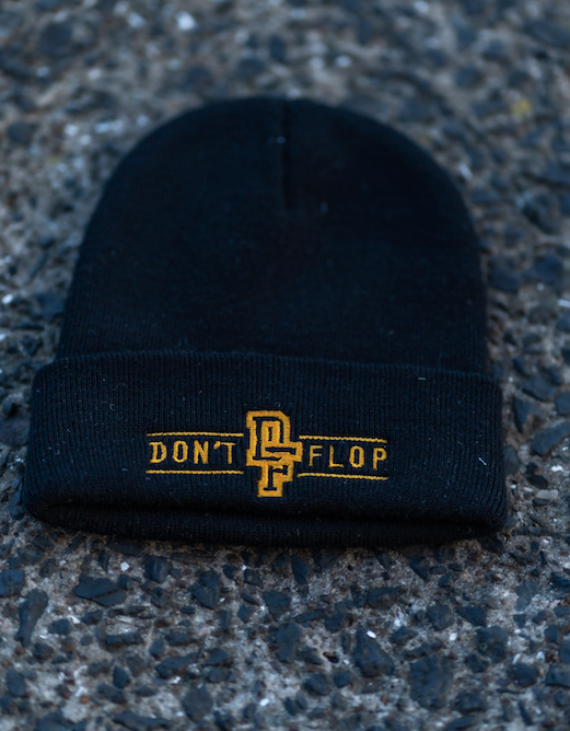 Beanie - Navy Blue w/ Gold