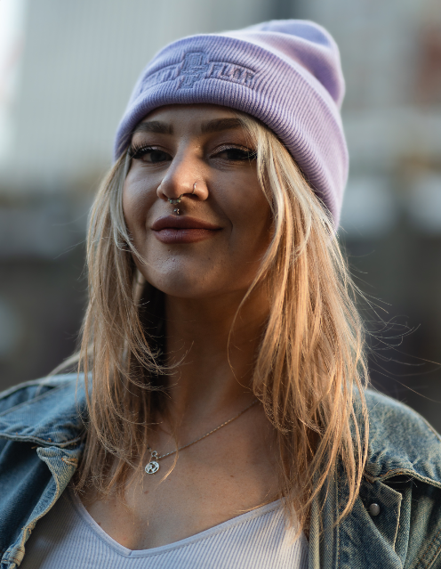 Beanie - Lavender w/ Lavender