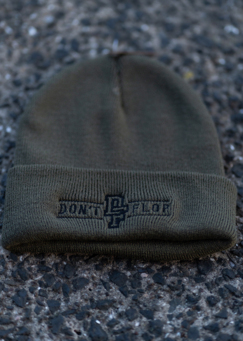 Beanie - Moss Green w/ Black