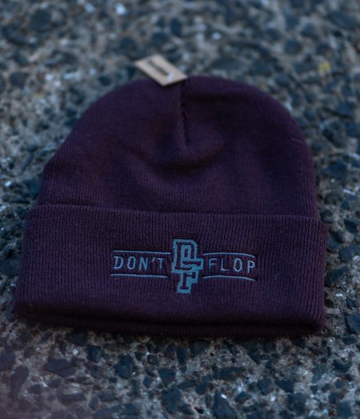 Beanie - Plum w/ Grey