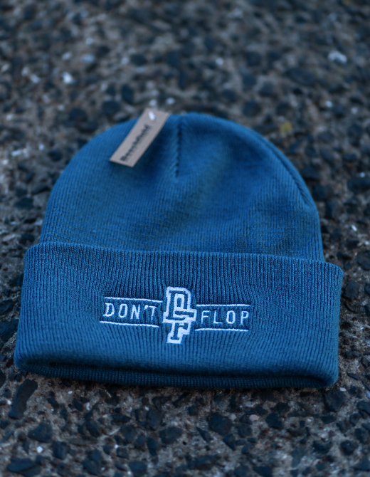 Beanie - Airforce Blue w/ White